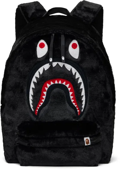 Bape Black Shark Fur Daypack Backpack