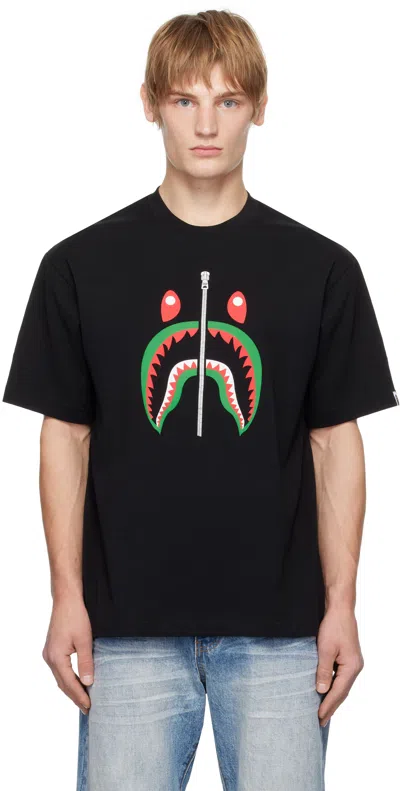 Bape Black Shark Italy T-shirt In Blk