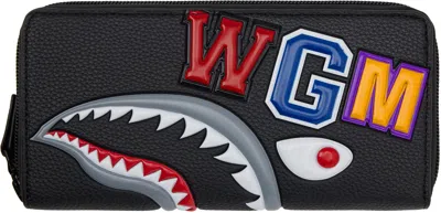 Bape Black Shark Long Wallet In Blk-black