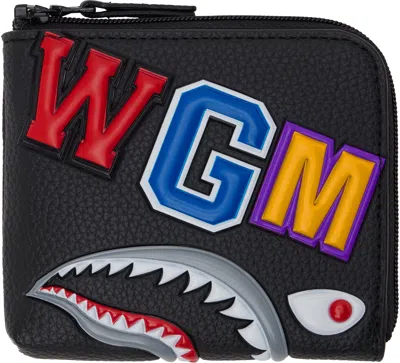 Bape Black Shark Mini Wallet In Blk-black