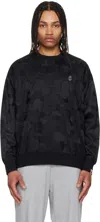Bape Black Solid Camo Jacquard One Point Sweatshirt In Blk-black