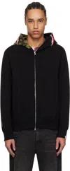 Bape Black Swarovski Shark Full Zip Hoodie In Blk-black