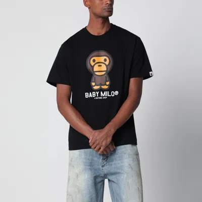 Bape Black T-shirt With Baby Milo Print