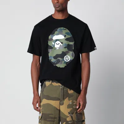 Bape Black T-shirt With Camouflage Print