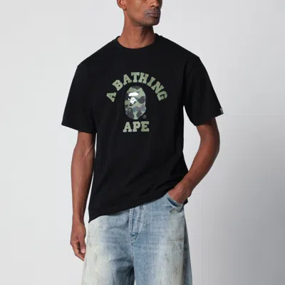 Bape Black T-shirt With Logo Print
