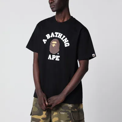 Bape Black T-shirt With Logo Print