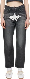 Bape Black Twin Sta Relaxed Fit 13 oz Jeans In Black