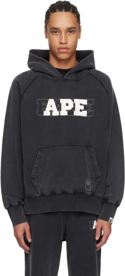 Bape Black Washed Effect Relaxed Fit Hoodie