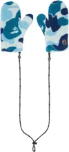 Bape Blue Abc Camo Boa Mitts In Blue