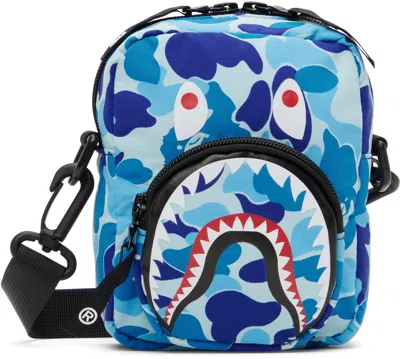 Bape Blue Abc Camo Shark Mini Bag