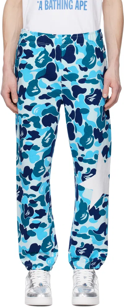 Bape Blue Abc Camo Sweatpants