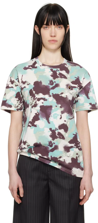 Bape Blue & Purple Map Camo Oversized T-shirt In Multi