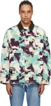 Bape Blue & Purple Map Camo Work Jacket In Mul-multi
