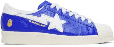 Bape Blue & White Adidas Originals Edition Sstr Sneakers