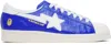 Bape Blue & White Adidas Originals Edition Sstr Sneakers