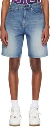 BAPE BLUE COLLEGE DENIM SHORTS