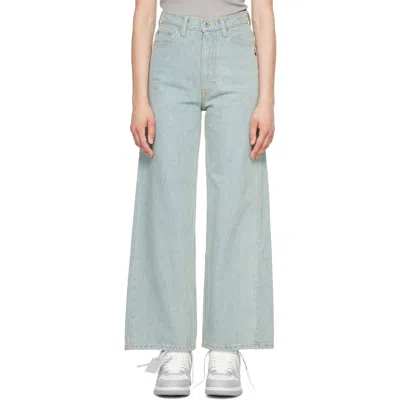 Bape Blue Crystal Stone  Sta Logo Baggy Jeans In Lightindi