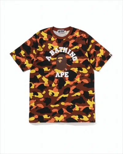 Bape Bold Camouflage Printed T-shirt With Ape Graphic In Multi