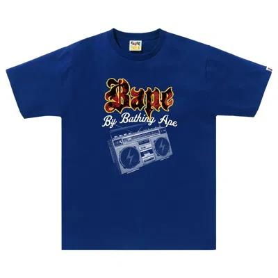 Pre-owned Bape Boombox Tee 'blue' | Men's Size L