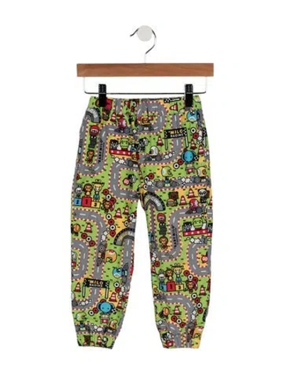 Pre-owned Bape Boys Baby Milo Racing Track Pants In Green