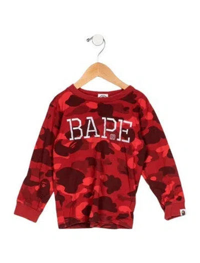 Pre-owned Bape Kids' Boys Long Sleeve Shirt In Red