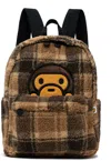 BAPE BROWN BABY MILO FUR CHECK BACKPACK