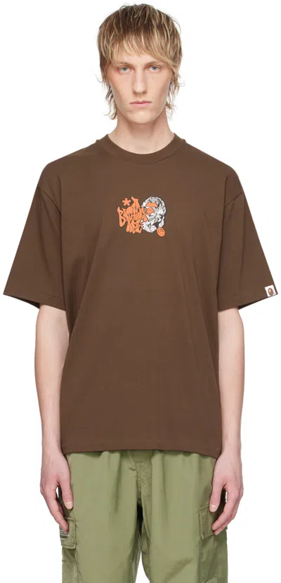 Bape Brown Graffiti Ape Head T-shirt