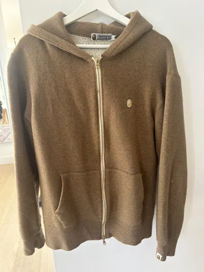 Pre-owned Bape Brown Multi Knit Hoodie