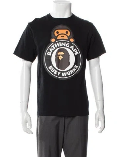 Pre-owned Bape Busy Works Graphic Print T-shirt In Black