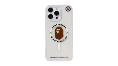 Pre-owned Bape Busy Works Iphone 16 Pro Max Case In Clear In Transparent