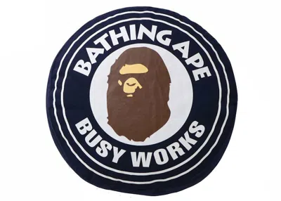 Pre-owned Bape Bws Busy Works Cushion In Navy Blue