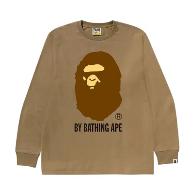 Pre-owned Bape By Bathing Ape Long-sleeve Tee 'beige' In Brown