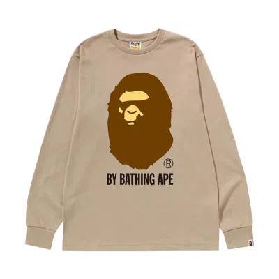 Pre-owned Bape By Bathing Ape Long-sleeve Tee 'beige' In Tan