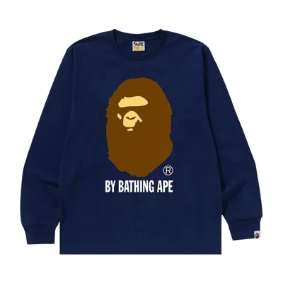 Pre-owned Bape By Bathing Ape Long-sleeve Tee 'navy' In Blue