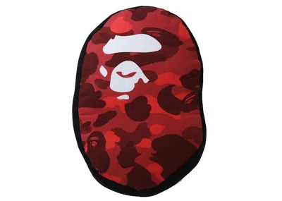 Pre-owned Bape Camo Ape Head Cushion In Red