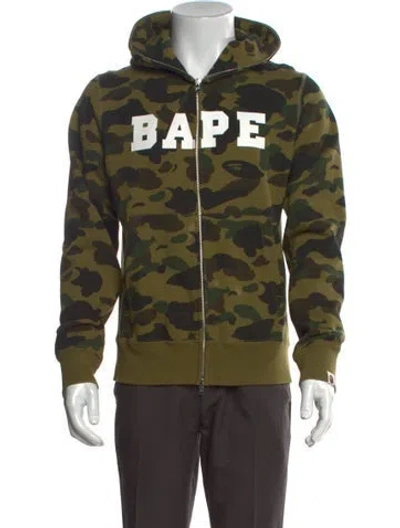 Pre-owned Bape Camo Camouflage Print Hoodie In Green