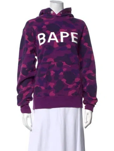 Pre-owned Bape Camo Camouflage Print Sweater In Purple