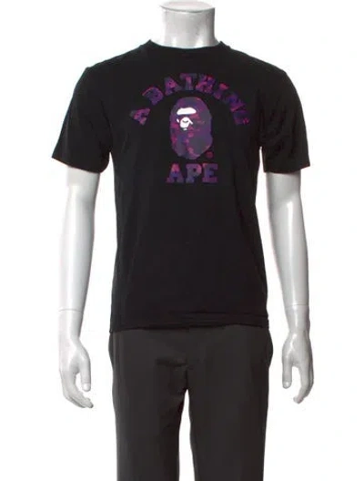 Pre-owned Bape Camo College Graphic Print T-shirt In Black
