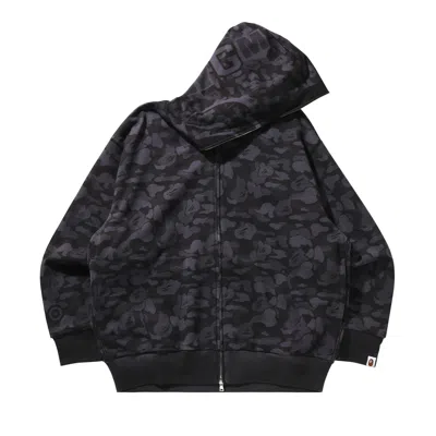 Pre-owned Bape Camo Fake Print Relaxed Fit Shark Full Zip Hoodie 'black' | Men's Size Xl