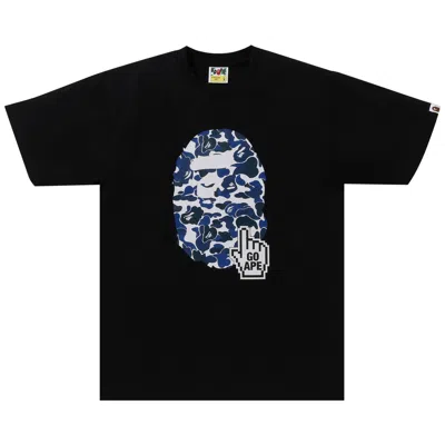 Pre-owned Bape Camo Go Ape Pointer Big Ape Head Tee 'black'
