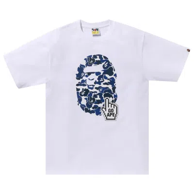 Pre-owned Bape Camo Go Ape Pointer Big Ape Head Tee 'white'