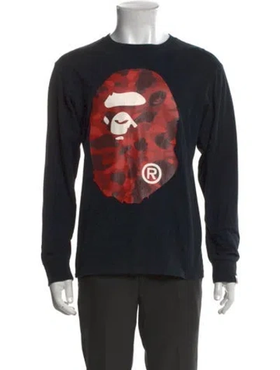 Pre-owned Bape Camo Head Logo Graphic Print T-shirt In Black