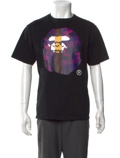 Pre-owned Bape Camo Head Logo Graphic Print T-shirt In Black