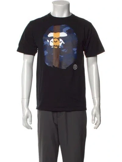 Pre-owned Bape Camo Head Logo Graphic Print T-shirt In Black