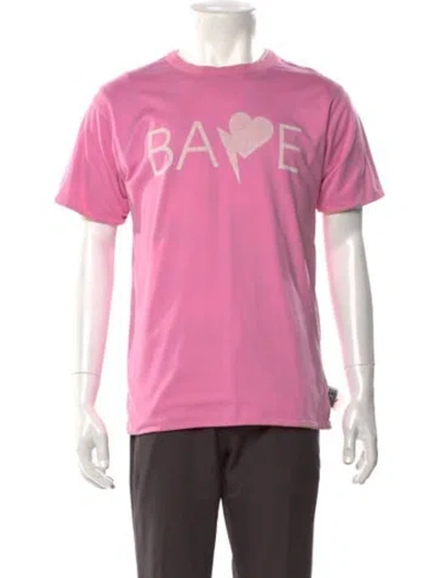 Pre-owned Bape Camo Logo Graphic Print T-shirt In Pink