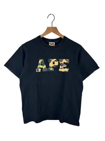 Pre-owned Bape Camo Logo Print T-shirt In Black