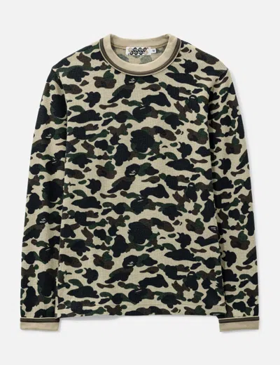 Bape Camo Monogram Waffle Long Top In Multi