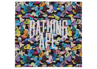 Pre-owned Bape Camo Nyc Logo Bandana In Black