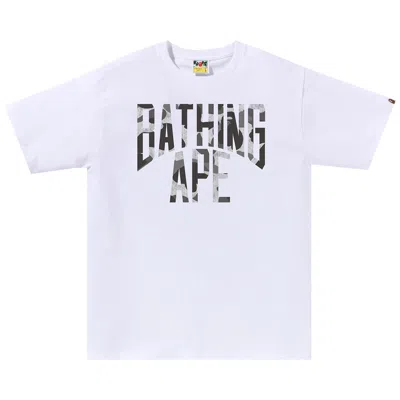 Pre-owned Bape Camo Nyc Logo Tee 'white' | Men's Size Xxl