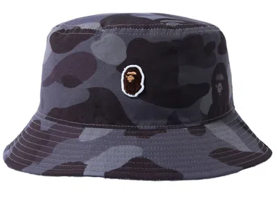 Pre-owned Bape Camo One Point Bucket Hat In Burgundy